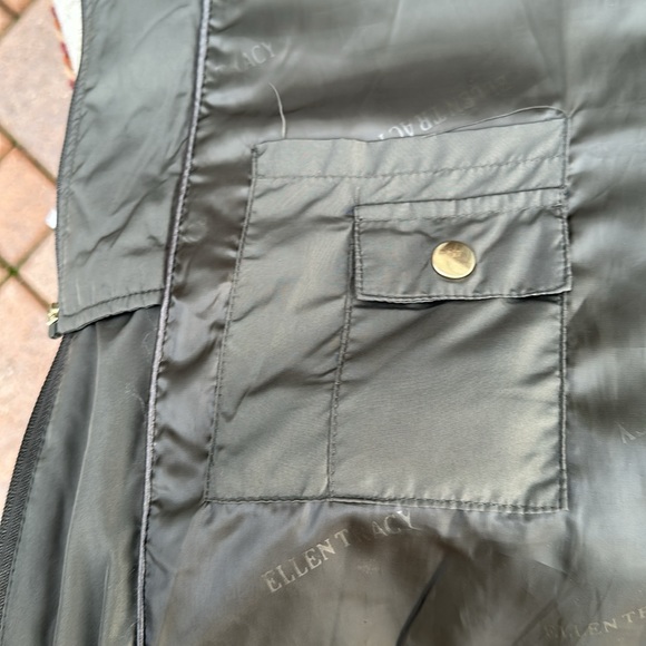 Ellen Tracy olive puffer coat faux fur detachable hood - Picture 16 of 17